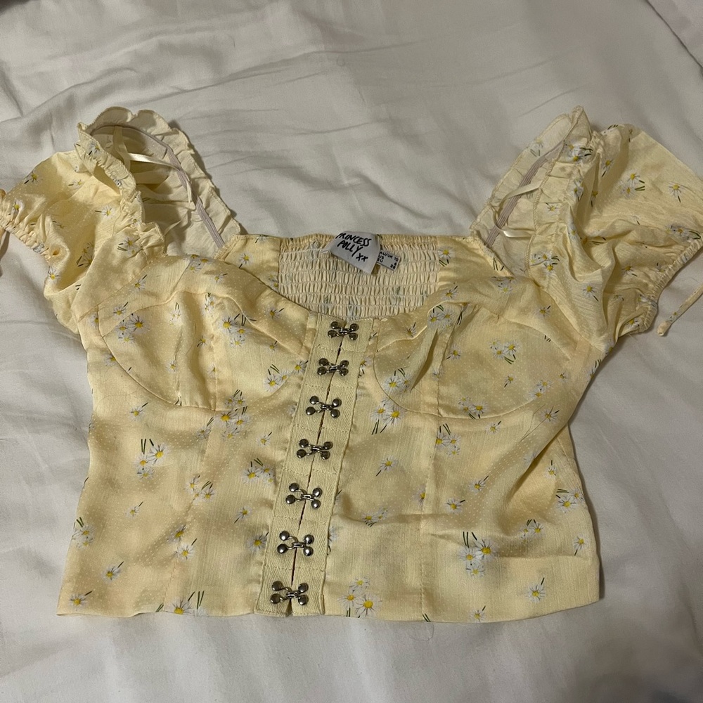 Yellow Daisy Princess Polly Corset Crop